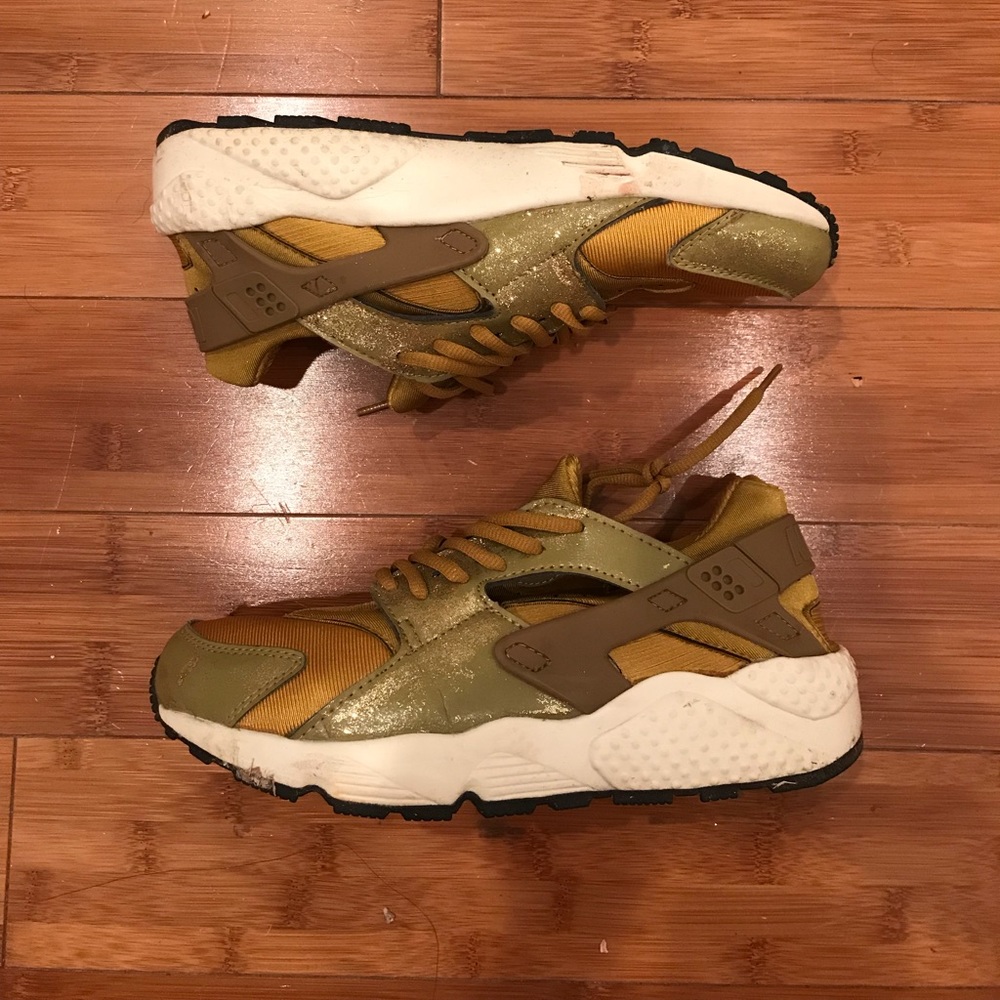 Gold Nike huaraches